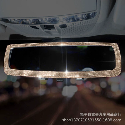 Reversing Mirror Decoration Collection — Sun visor rearview mirror - hot-diamond-rearview-mirror-champagne-color