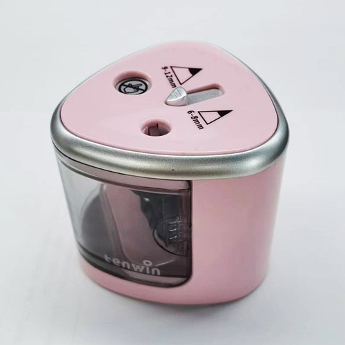 Tenwin Thick and Thick Double Hole Electric Pencil Sharpener Primary School Stationery Automatic Pencil Pencil Sharpener TW8004