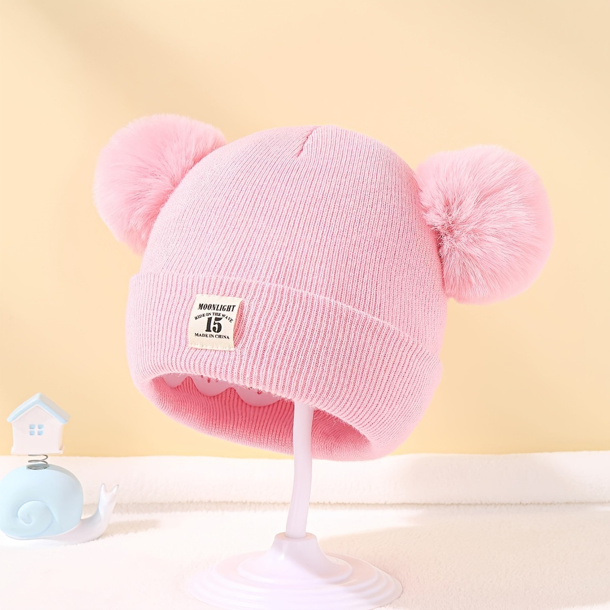Gorro para bebé abrigado de doble capa, para niños y niñas 0-12 meses – moda otoño-invierno para recién nacidos.