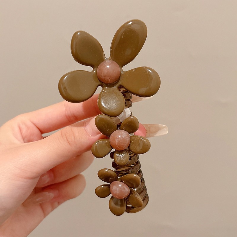 Gradiente de color gelatina línea telefónica cabello anillo cabeza cuerda para mujeres 2025 nueva banda de goma de cola de caballo alta toque de sombrero sin rastro temperamento