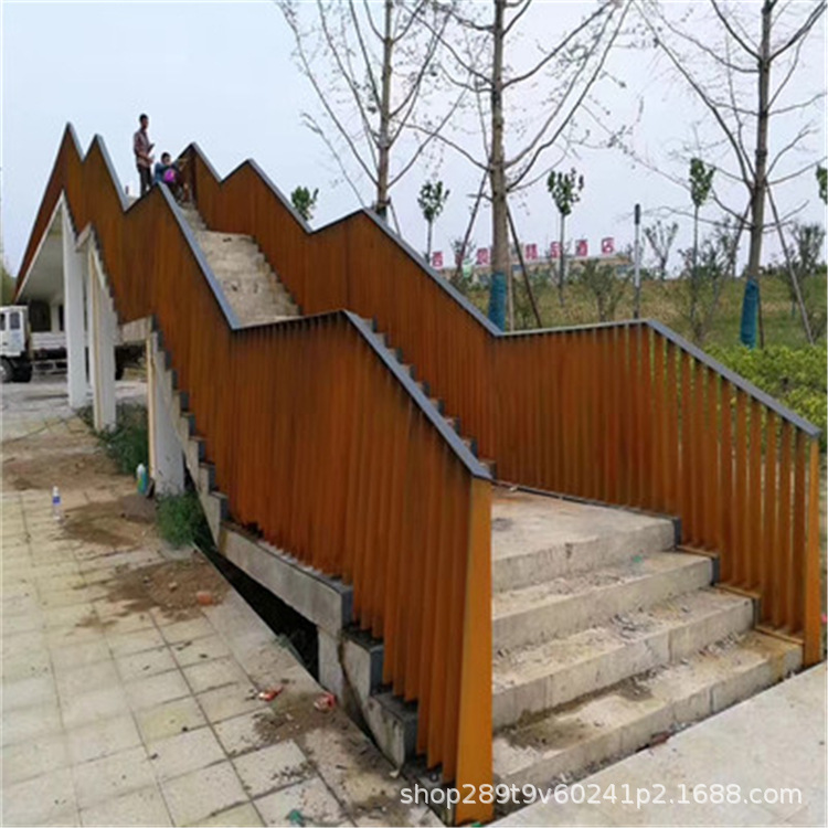 Q500NQR1考登钢雕刻人行道路景观露台装饰用板生锈固锈