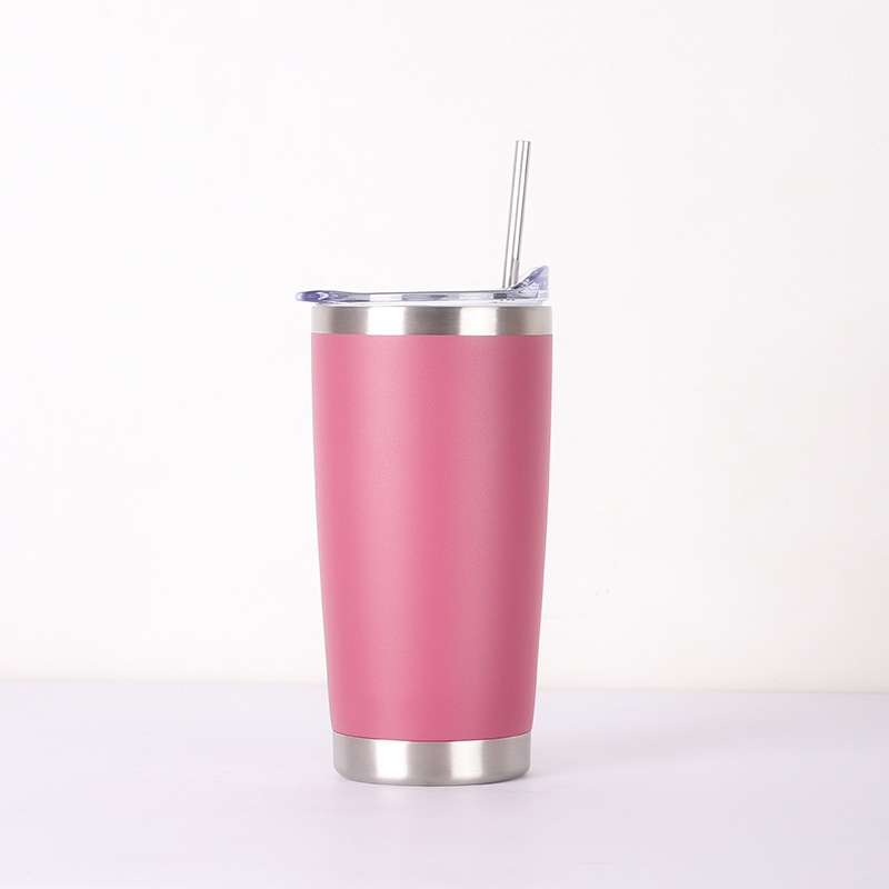 20 vasos térmicos con forma de coche, vasos de cerveza con aislamiento al vacío de acero inoxidable 304 con pajita, portátiles y a prueba de fugas.