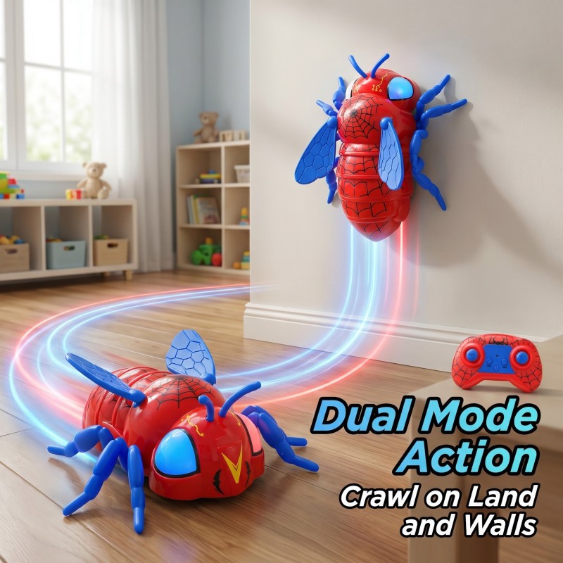 Transfronterizos de escalada de pared gigante araña abeja control remoto camión acrobacias de succión de pared rastreo coche de control remoto para niños