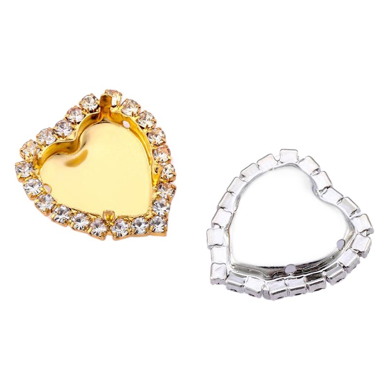 Hebilla de cristal de soldadura galvanoplastia, soporte vacío, borde, garra de cobre cosida a mano, material de bricolaje, accesorios de molde de diamantes hechos a mano de bricolaje de cristal