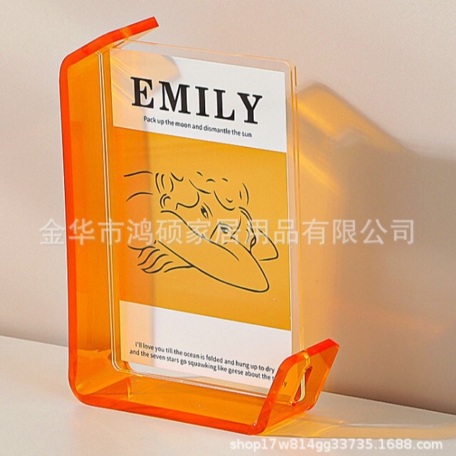 Ins Scandinavian Style Acrylic Simple High-End L-Shaped Photo Frame Table Niche Desktop Display Ornaments 6inch 7inch Photo Frames