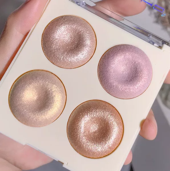 Baked Powder Highlighter Palette, Glitter Powder, Sparkling Eyeshadow, Fine Shimmer, Women's Daily Makeup, Ginger Fine Highlighter Powder, Wholesale Cosmetics