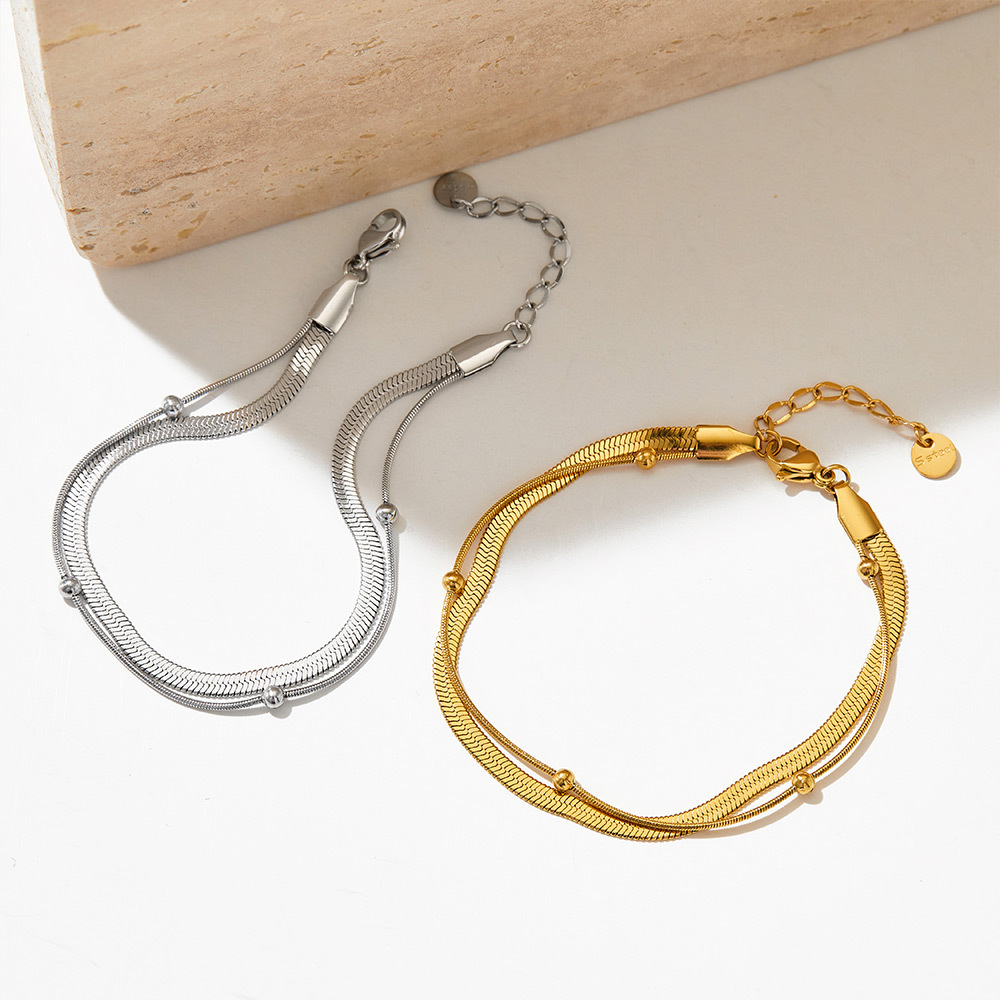 4g Weight 0.03µm-0.05µm Gold Plating Thickness PVD Coated Gold Plating Process 16K Real Gold Plated, Platinum Plated Plating Material Stone-Free Inlay Material PVD Coated Real Gold Plated 16K Gold White Gold Plated Gold Plating Solid Color 304 Stainless Steel Titanium Steel Retro Waterproof Non Tarnish Bracelets Necklace