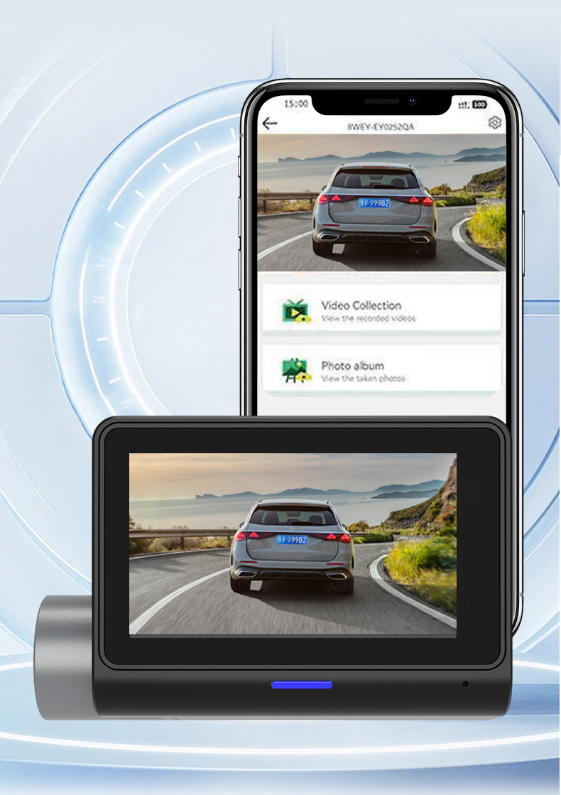 New 360” Panoramic In-Car Dashcam with Four-Way Simultaneous Recording of Front, Rear, Left, and Right Sides of the Vehicle, Customized for Security Monitoring