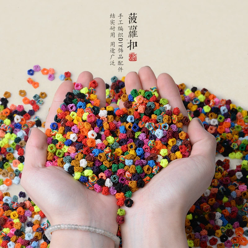 6 мм ананасовый узел цветок шар цветок шляпа diy ювелирные аксессуары ручная веревка красочные пуговицы узел многоцветный производитель оптом