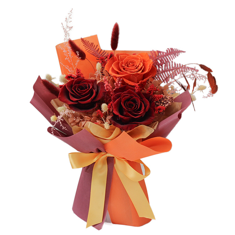 Ramos de flores de Navidad, sorgo, ramos de rosas, regalo de alta calidad para su novia en el día de San Valentín