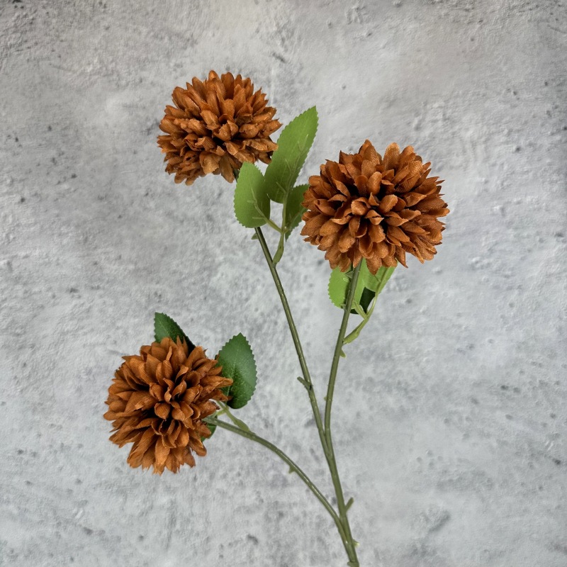 Crisantemo Artificial de 3 Cabezas, Crisantemo Ping Pong, Arreglo de Decoración para Bodas y Hogar, Hortensia, Diente de León, Adornos de Flores Artificiales al por Mayor