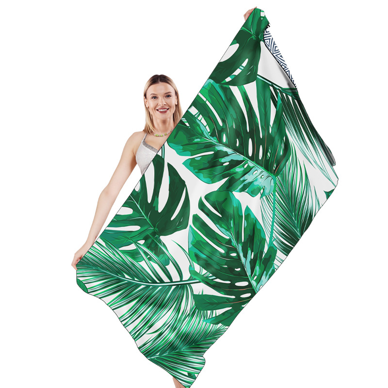 Europa y América transfronterizos toallas de playa doble terciopelo microfibra impresa digital toallas de playa toallas de baño de playa natación