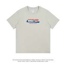 三海鲸|夏季简约WH英印花T恤时尚男圆领宽松短袖休闲多彩打底上衣