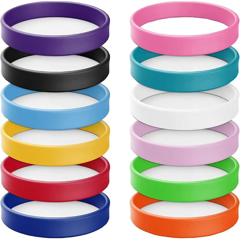 glossy silicone children's solid color bracelet for adults