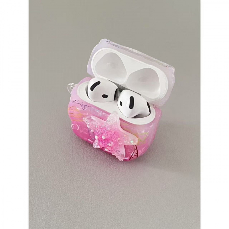 Inswind Cute Pink Starfish Shell Case para AirPods 1 / 2 / 3 / 4 / pro / pro2 Case