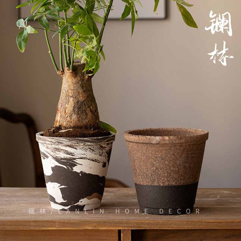 景徳鎮は寂しい風の陶磁器の小さい植木鉢の緑の植木鉢の鉢植えの花のテーブルの装飾の置物の高級感に出会ってモカに会います。|undefined