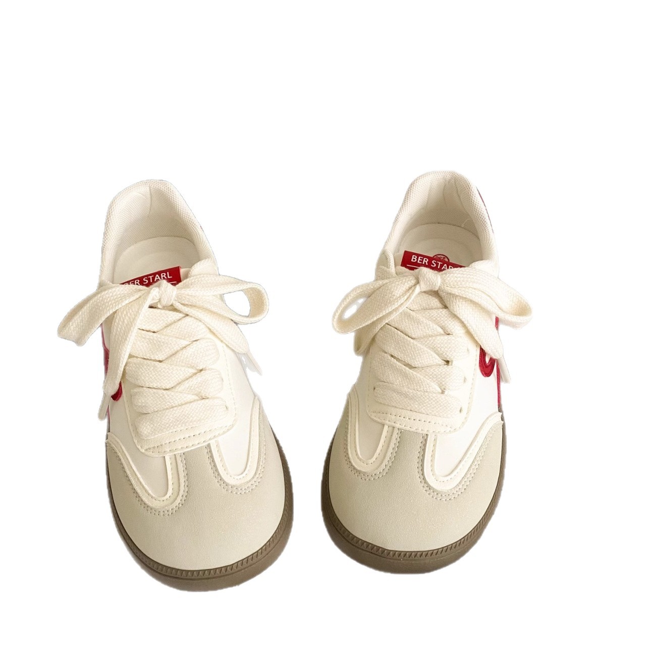 Retro nicho de fondo grueso zapatillas deportivas casuales de color para mujeres 2026 nuevo arco de primavera y verano zapatos blancos