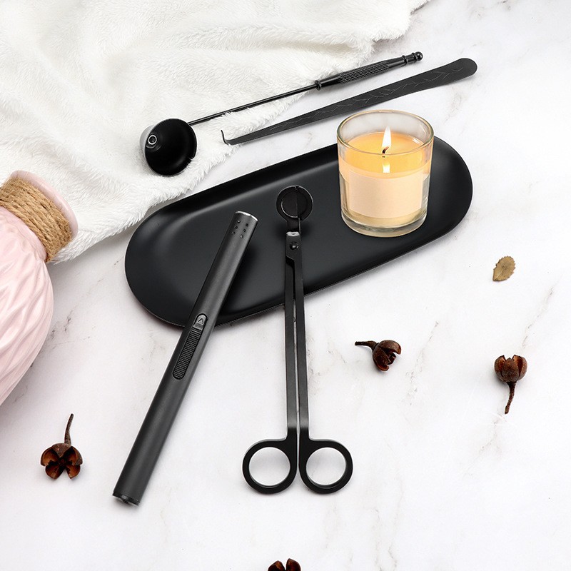 High-end Candle Tool Set with Elegant Candle Cover, Candle Trimmer, Scented Tray - 5-Piece Set for Wholesale