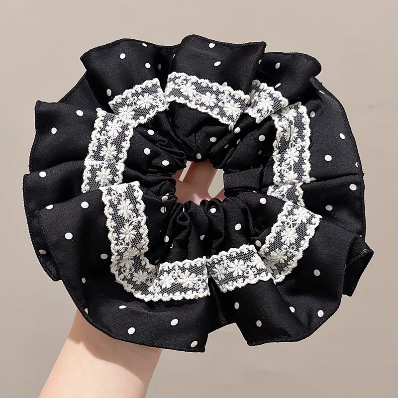 Dulce de alto nivel, anillo de cabello de intestino grueso, cordón de cabello de cola de caballo baja coreana, cordón de cabello grande, delicado, adornamiento de cabello de princesa de alto valor