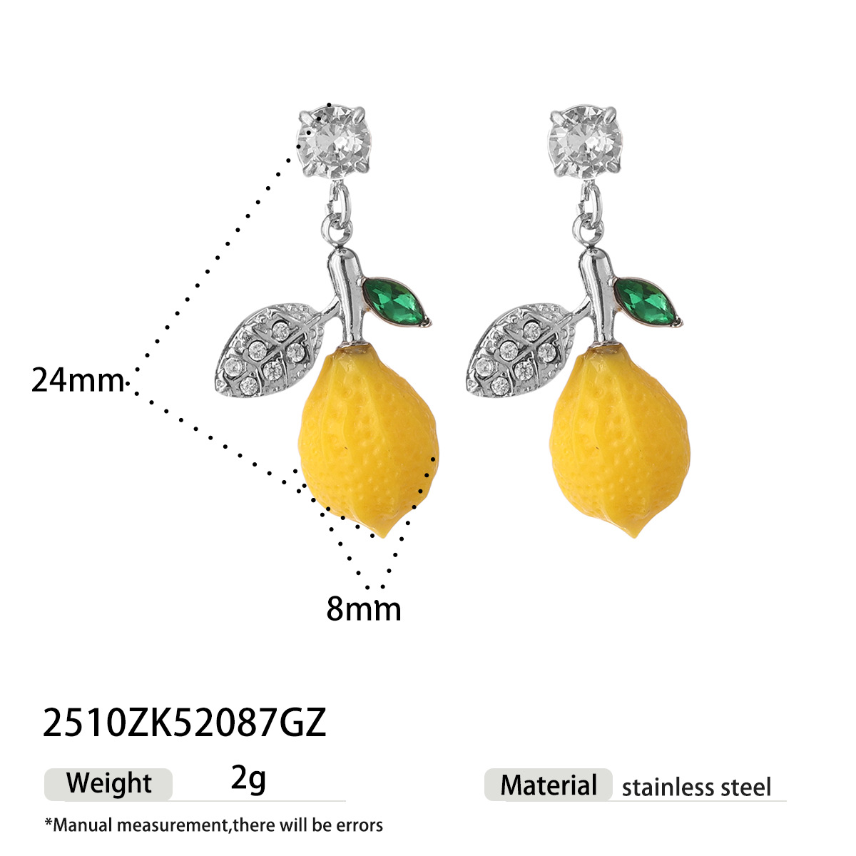 Collar de acero inoxidable TENA Europa y América lujo ligero nicho de diseño universal colgante de fruta limón para mujeres no se desvanece image 6
