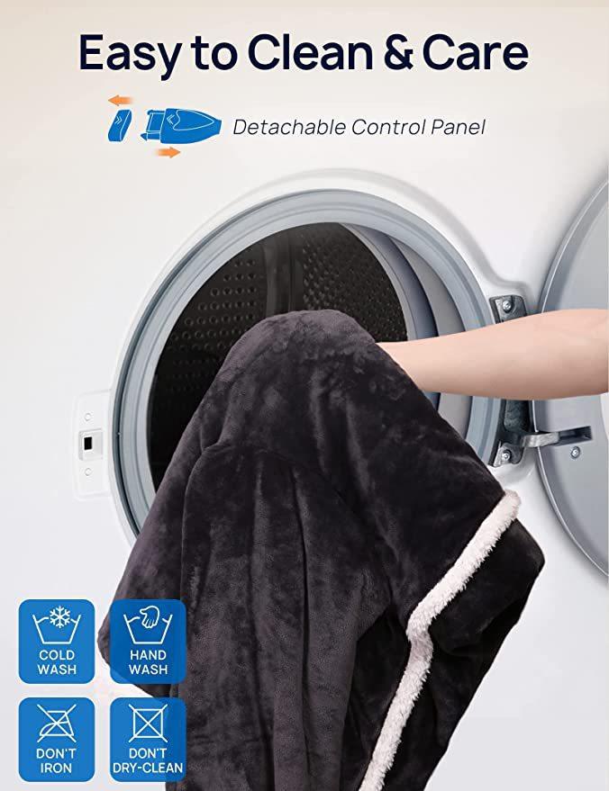 Elektriskā sildsega, valkājama sildsega ar piedurknēm, flaneļa un jēra elektriskā sildsega mājsaimniecībai_voghion.com