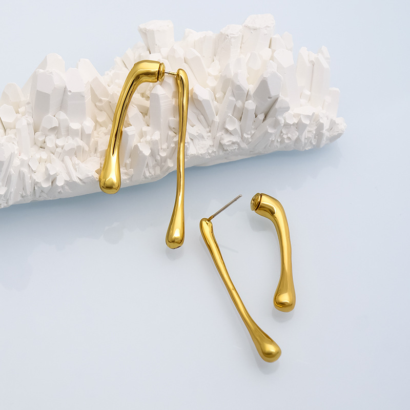 Copper Material 18K Gold Plated Plating 1 Pair Classic Style Geometric Copper Plating 18k Gold Plated Ear Studs