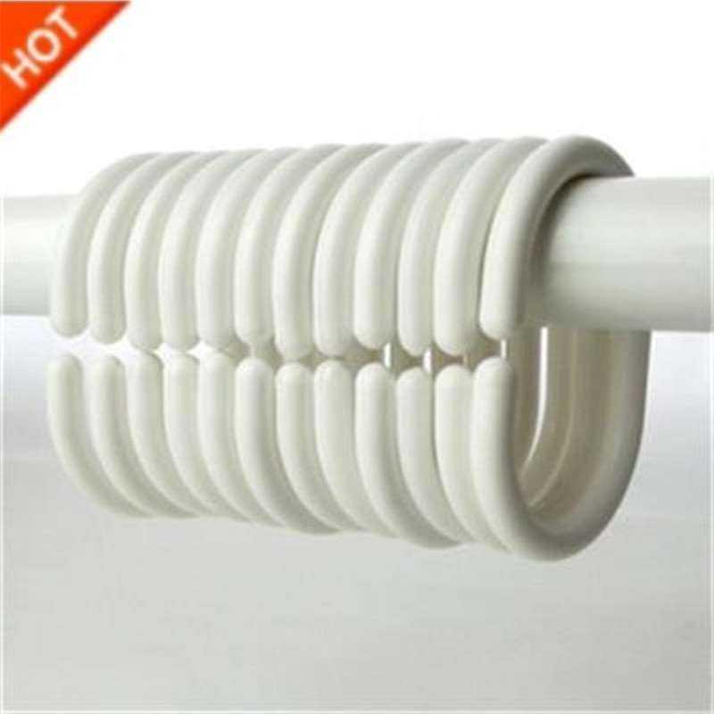 浴帘挂钩环 大号塑料Ｃ型圆形浴帘挂钩环加厚加大窗帘挂钩环浴帘