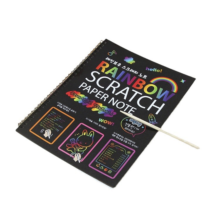 Fábrica de comercio exterior para niños colorido papel educativo DIY pintura creativa hecha a mano gran rasguño libro al por mayor