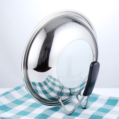 WBZ7 household visible stand-up stainless steel pot lid transparent tempered glass 32|34|36|38cm thickened and anti-scalding
