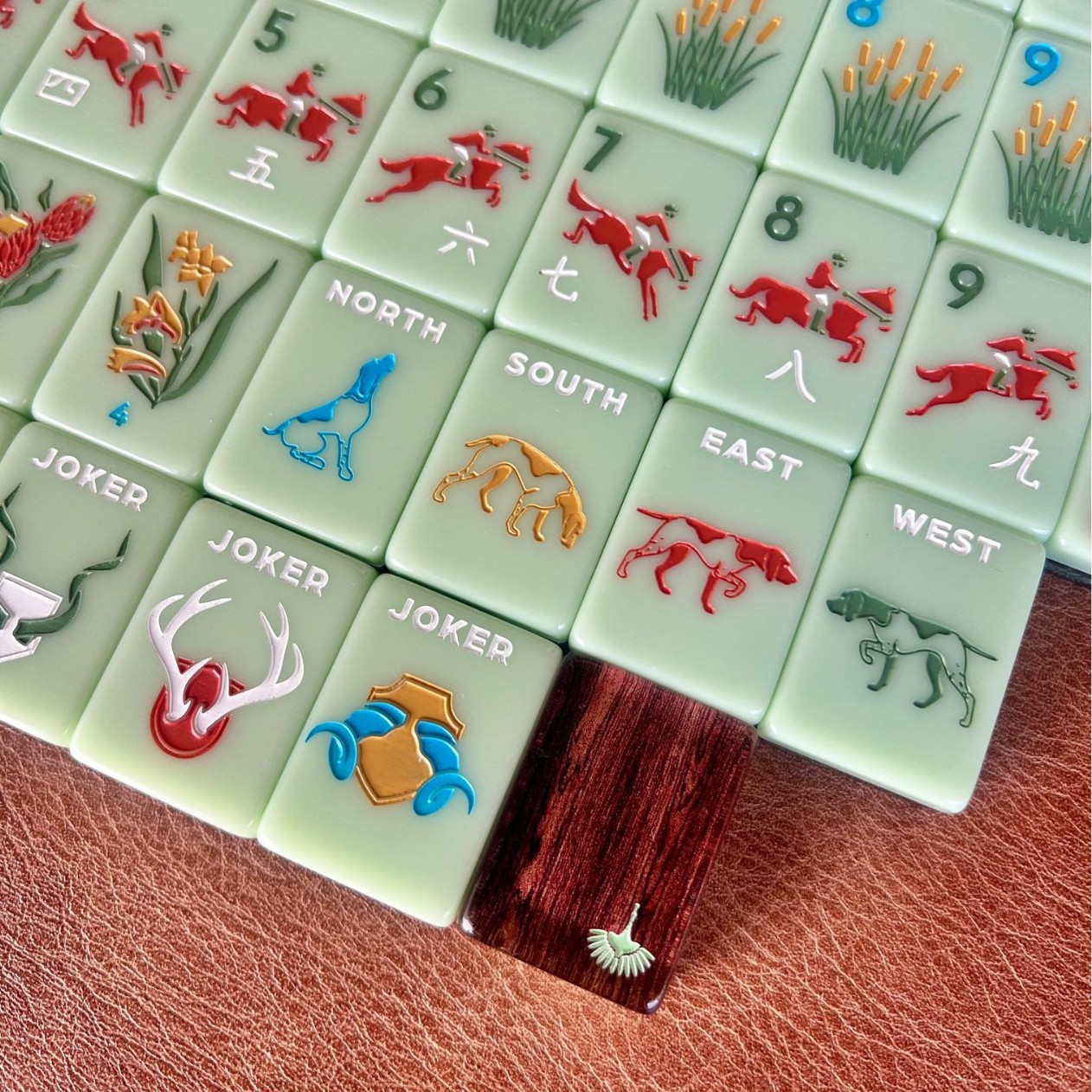 American Hunting Club Acrylic American Mahjong Tiles Home Gift Set Hand-Cranked Crystal Mahjong