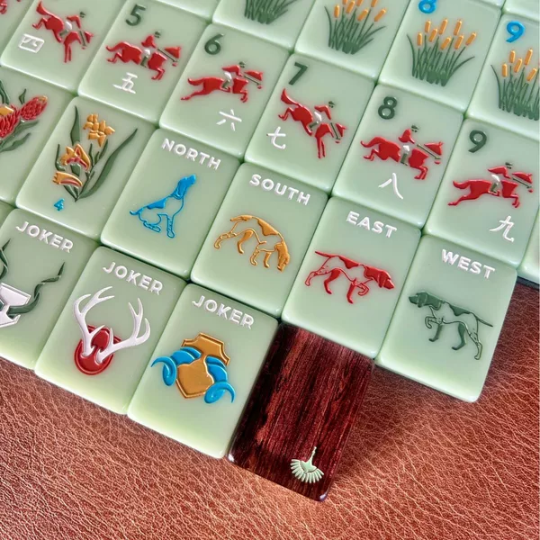 American Hunting Club Acrylic American Mahjong Tiles Home Gift Set Hand-Cranked Crystal Mahjong