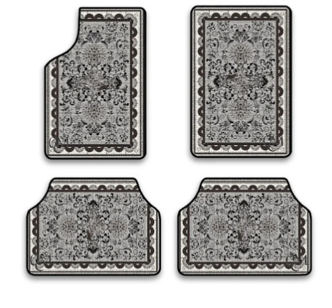 Temu Label Cross-Border Bohemian Style Foot Mats for Home Use, Dirt-Resistant and Non-Slip, Four-Piece Set, Car Floor Mats Available for Dropshipping
