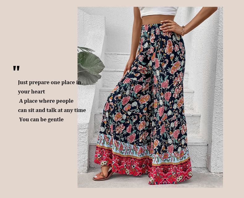 Printed Large Flare Wide Leg Pants_voghion.com