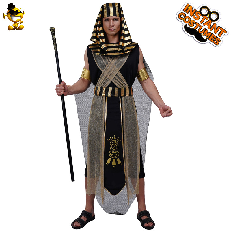 Halloween adulto gran macho antiguo faraón egipcio traje rey egipcio Cosplay traje del funcionamiento de la etapa