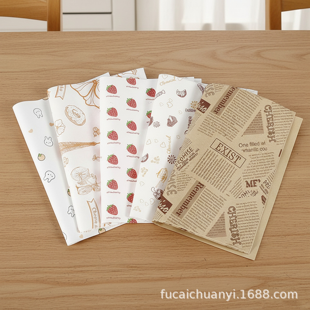 一次性防水防油环保淋膜快餐汉堡餐盘露营食品可印刷走量包装垫纸