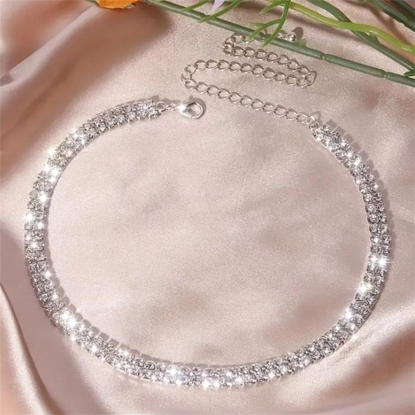 Collier ras-de-cou minimaliste et tendance personnalisé pour femme, sexy, élégant et polyvalent, orné de strass._voghion.com