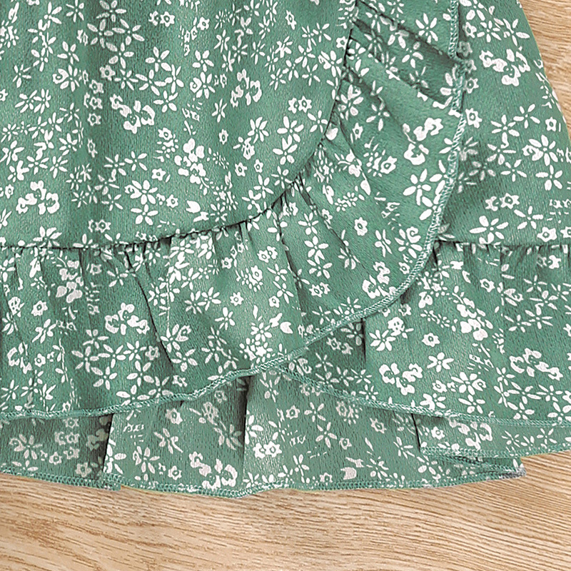 Abbigliamento per bambini 2024 estate nuovo prodotto per bambini reggicalze floreale gonna corta in pizzo set in due pezzi per ragazze_voghion.com