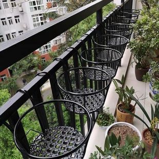 Large and Thickened Window Sill Hanging Rack Balcony Railing Pothos Flower Rack Hanging Flower Pot Rack Guardrail Flower Rack Indoor Home Use