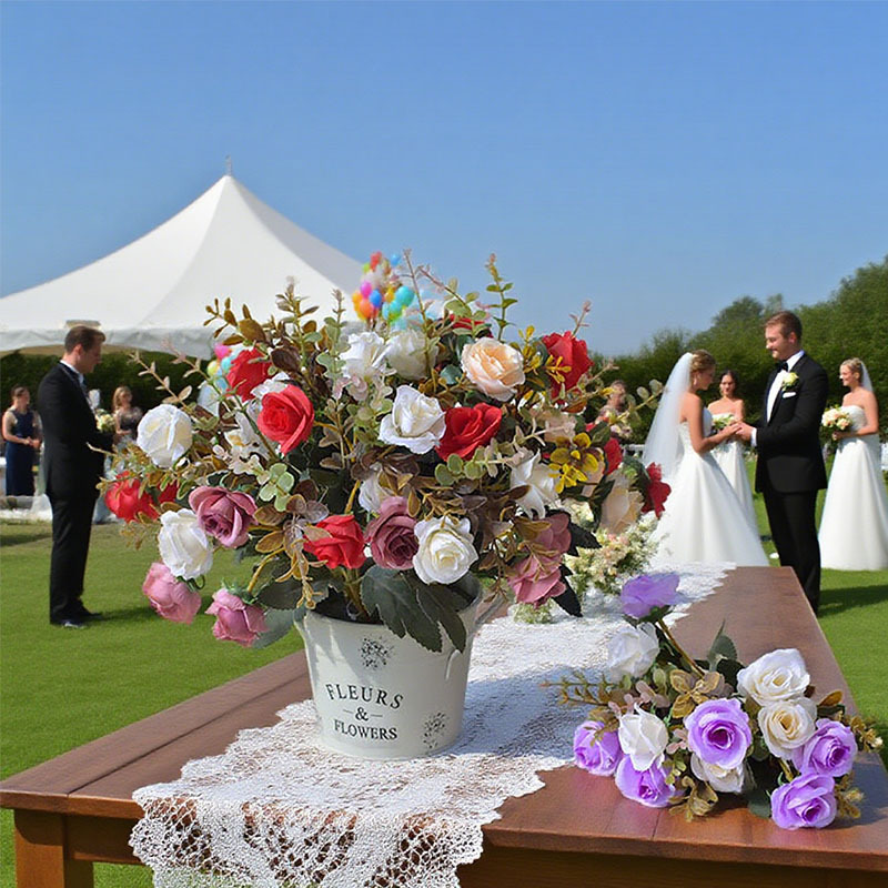 Al por mayor de alta calidad 12 rosas de diamante ramo adornos decoración de boda fotos props de fotografía simulación de rosas
