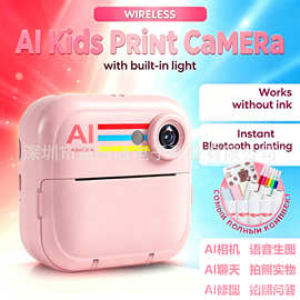 跨境亚马逊AI智能语音儿童打印相机高清录像拍照迷你拍立得相机