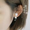 Cute asymmetrical earrings, fashionable accessory, simple and elegant design