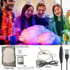 RGB、USB カラフルな雷雲ライト、4 つのライトモードと 5 つの明るさレベルを設定可能、ライトの点滅速度