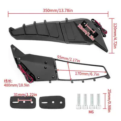 Motorcycle rearview mirror straddle 250 600 with