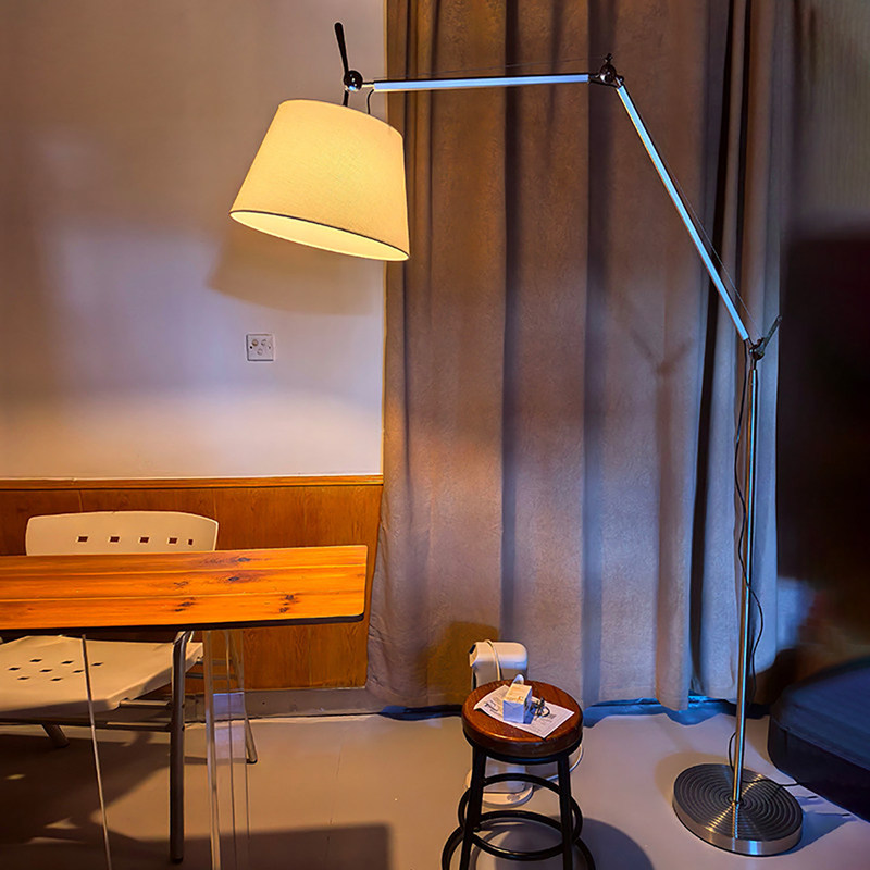 Industrial Style Italian Double-Arm Adjustable Floor Lamp for Living Room, Next to Sofa, Study, Bedroom, Vintage Fishing Lamp Industrial Style Italian Double-Arm Adjustable Floor Lamp for Living Room, Next to Sofa, Study, Bedroom, Vintage Fishing Lamp