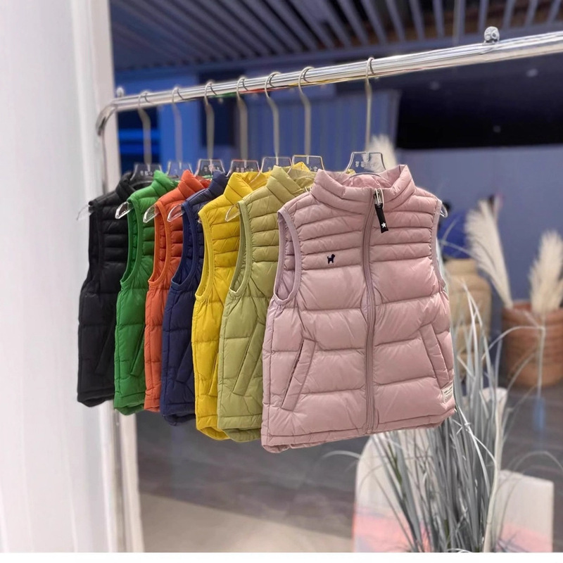 Korean Style Kidsren's Lightweight and Warm down Stand-Up Collar Vest for Boys and Girls, Small and Medium-Sized Kidsren, Lightweight Outer Vest and Waistcoat Korean Style Kidsren's Lightweight and Warm down Stand-Up Collar Vest for Boys and Girls, Small and Medium-Sized Kidsren, Lightweight Outer Vest and Waistcoat