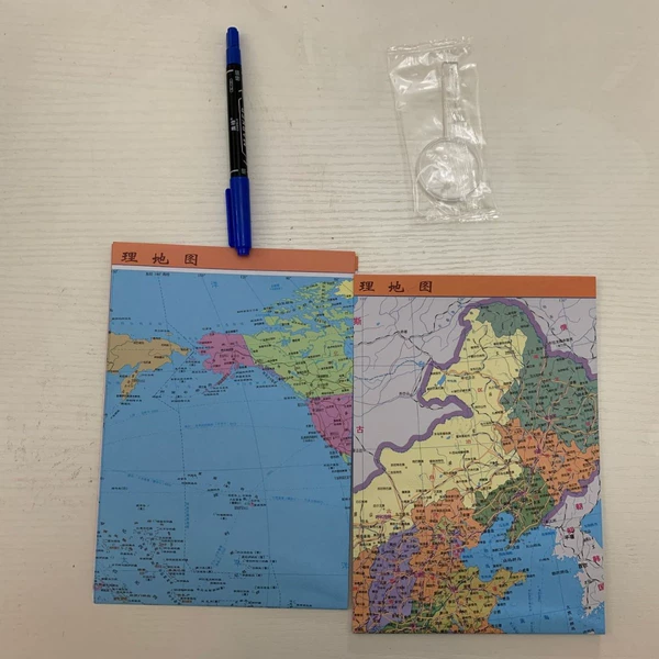Set, magnifying glass, Chinese card, 4 piece set