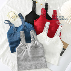 編織薄款聚攏外穿內搭打底抹胸內衣寬肩帶美背吊帶背心女透氣裹胸