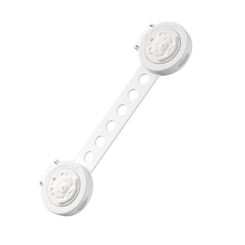 Fuentes transfronterizas Bloqueo de seguridad para bebés ajustable deslizante blanco Bloqueo curvo para niños Bloqueo de alargamiento Bloqueo de límite sin perforación