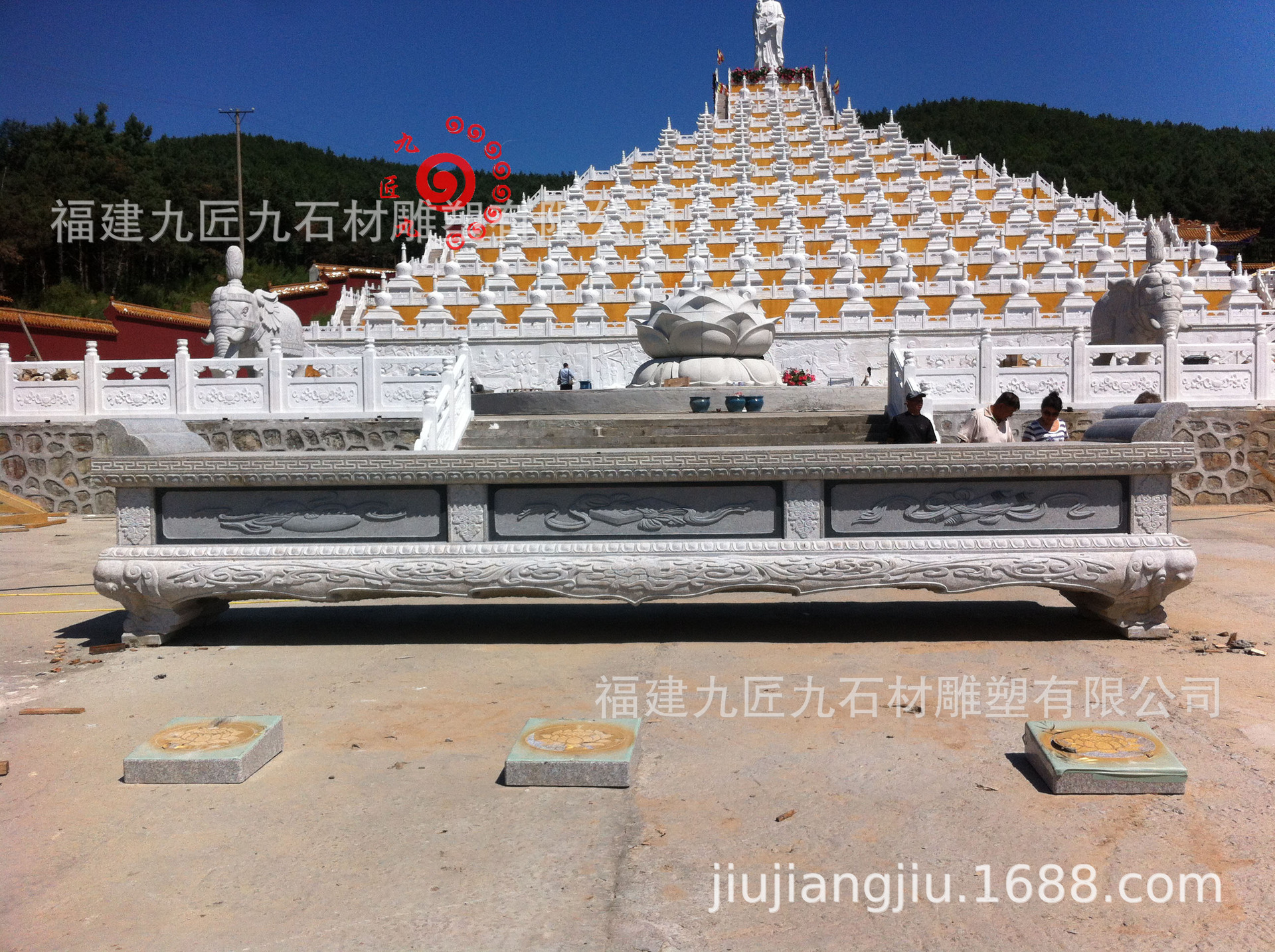 寺庙广场总承包牌坊舍利塔石象灯笼供桌栏杆台阶观音莲花底座香炉