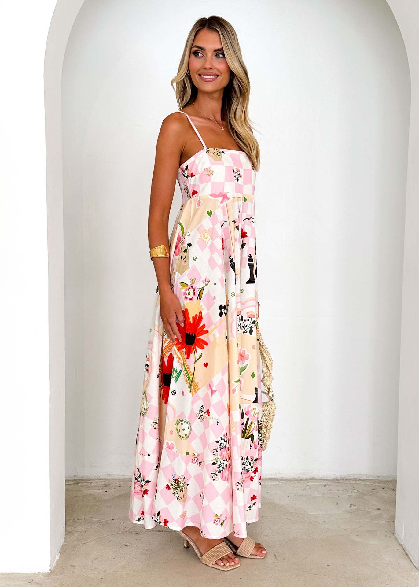 Strap Neckline Wholesale Women's Casual Elegant Streetwear Flower Holiday Selfie Strap Sleeveless Strap Dress